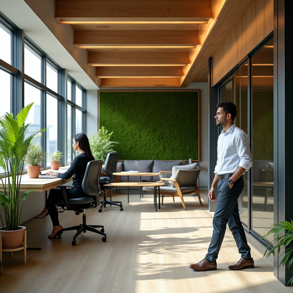 Workspace designed with comfortable proportions and human-centered details